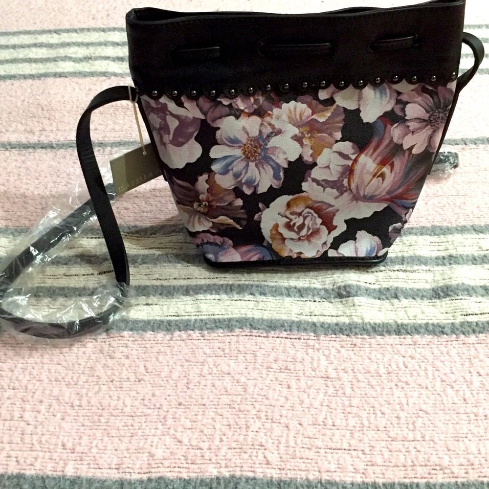 Isabella Fiore grey gardens drawstring crossbody, rare - Picture 6 of 11